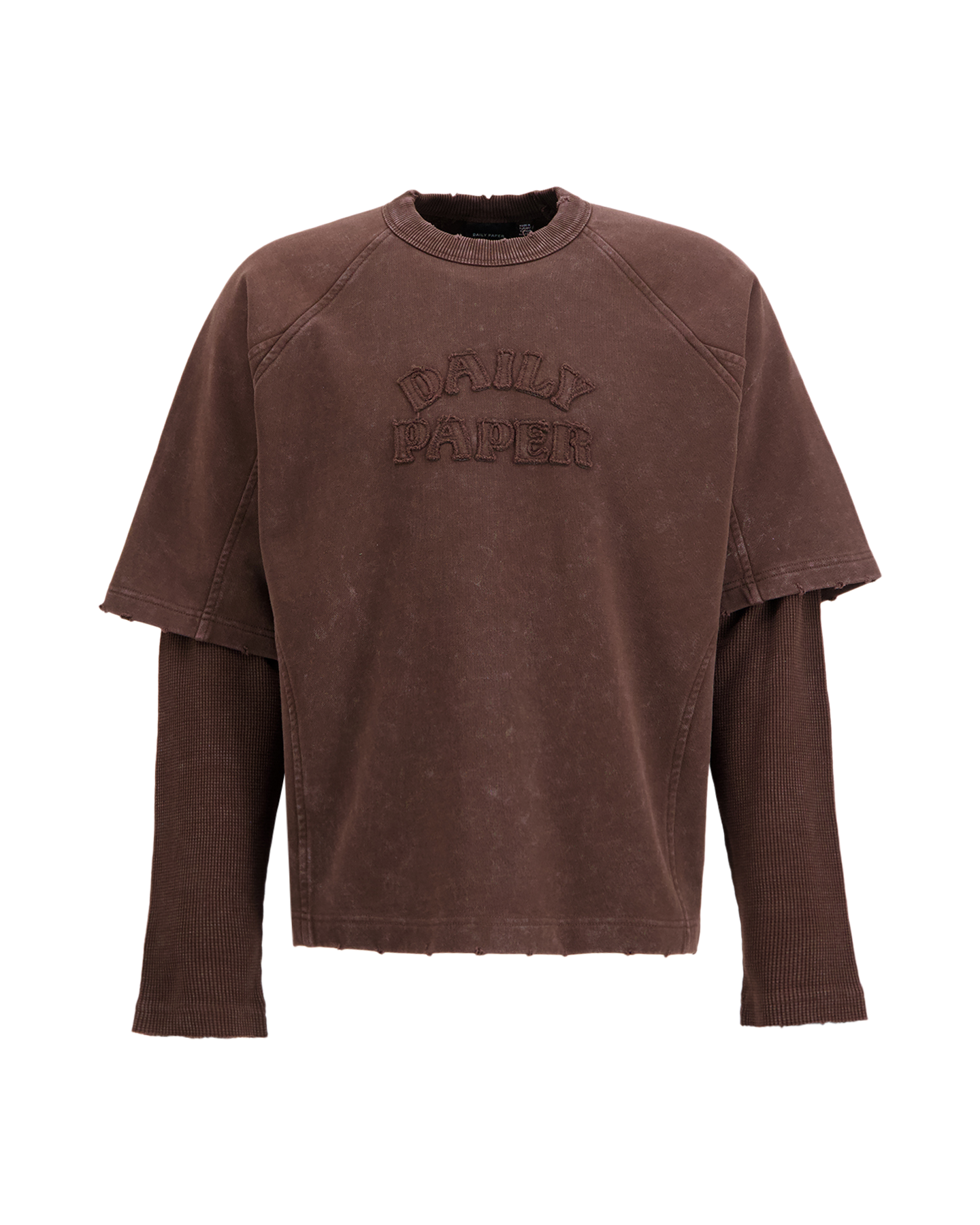 Daily Paper Raglan Stacked Layered  Ls T Shirt DONKERBRUIN 1