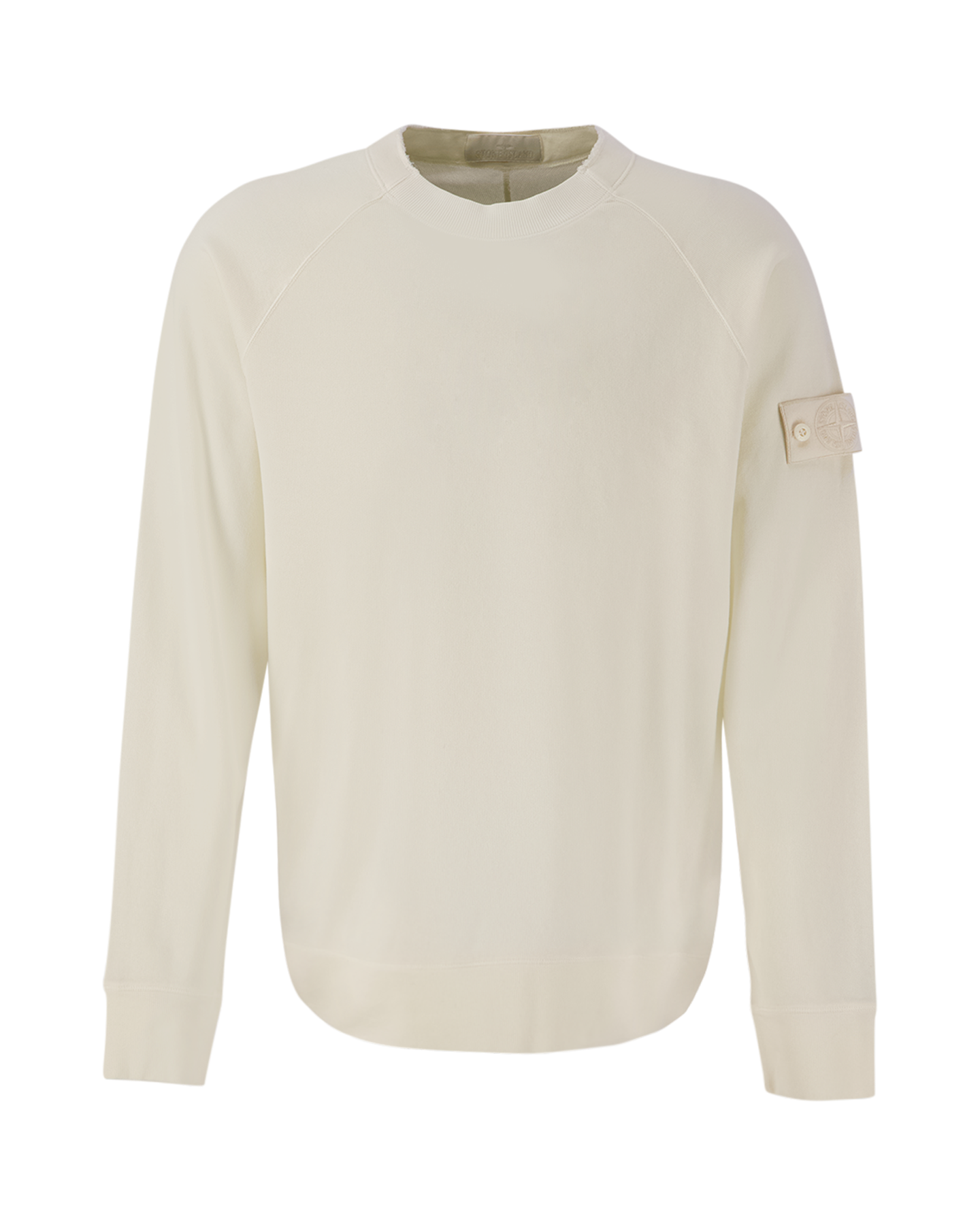 Stone Island 654F3 Ghost Piece - Light Organic Cotton Fleece Crewneck Sweatshirt OFFWHITE 1