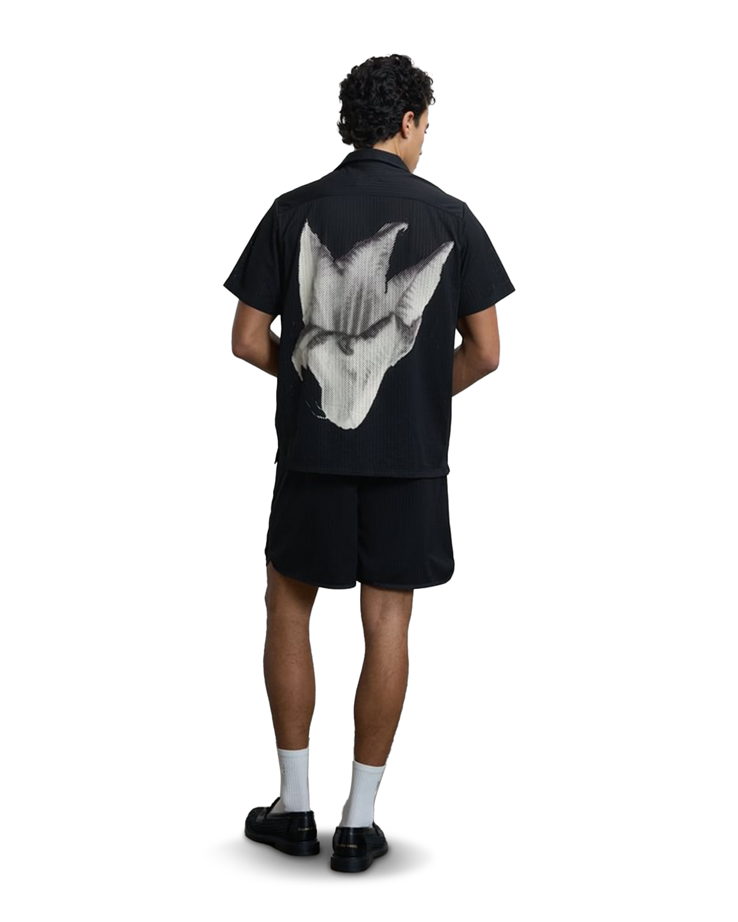 Filling Pieces Resort Shirt Mesh ZWART 3