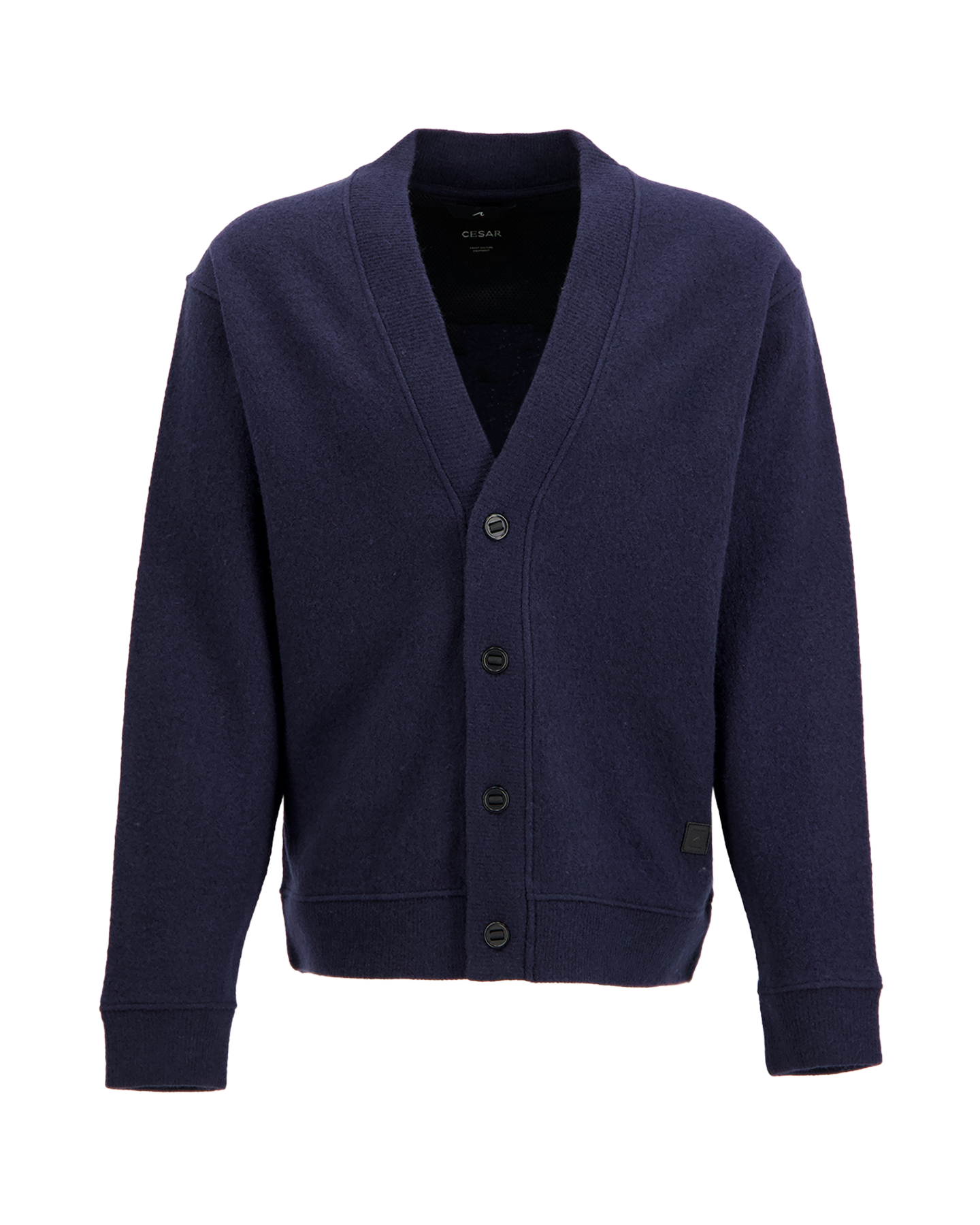 Cesar Equipment Seaham Boiled Wool Cardigan DONKERBLAUW 1