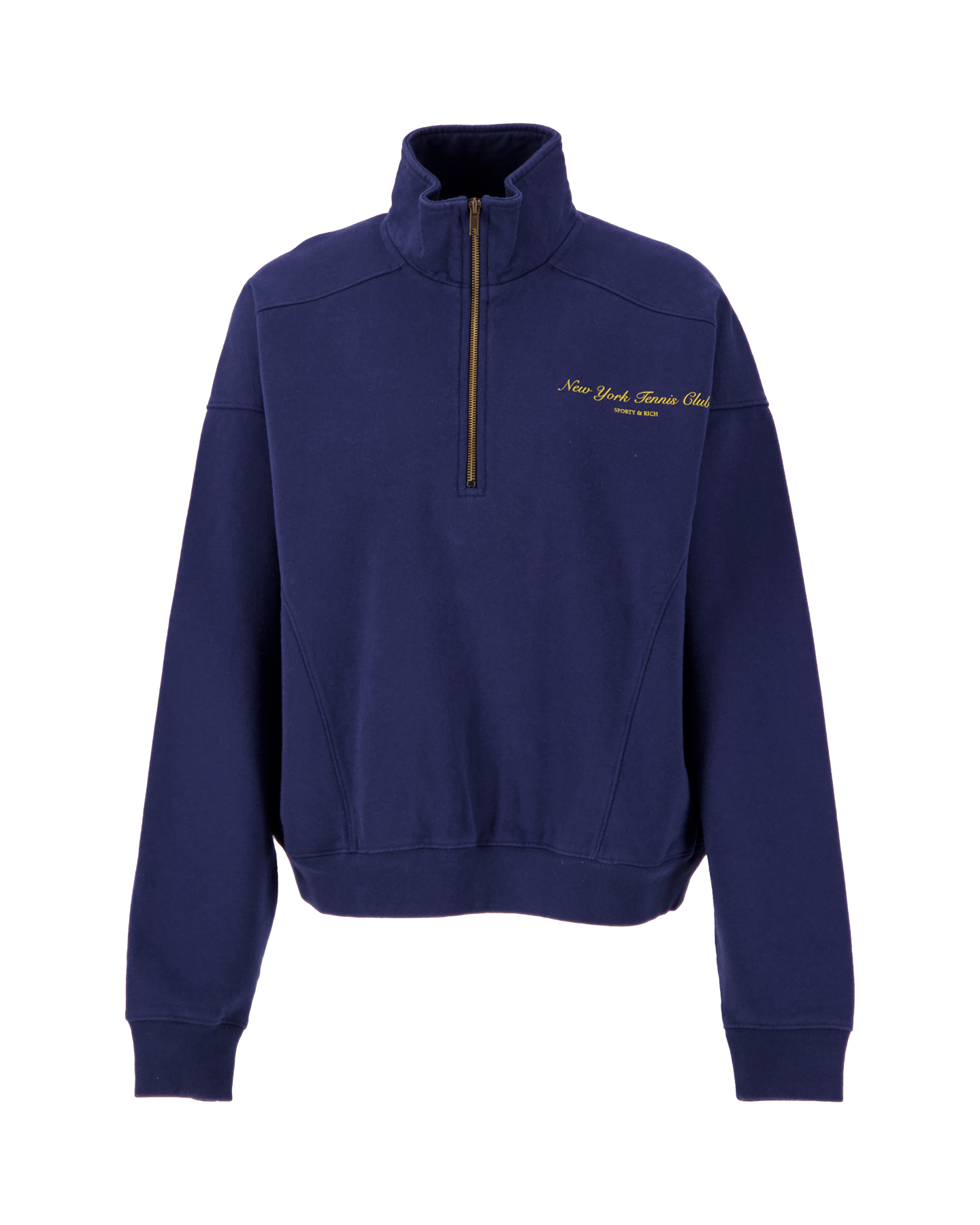 Sporty & Rich Ny Tennis Club Quarter Zip Navy/Gold NAVY 1