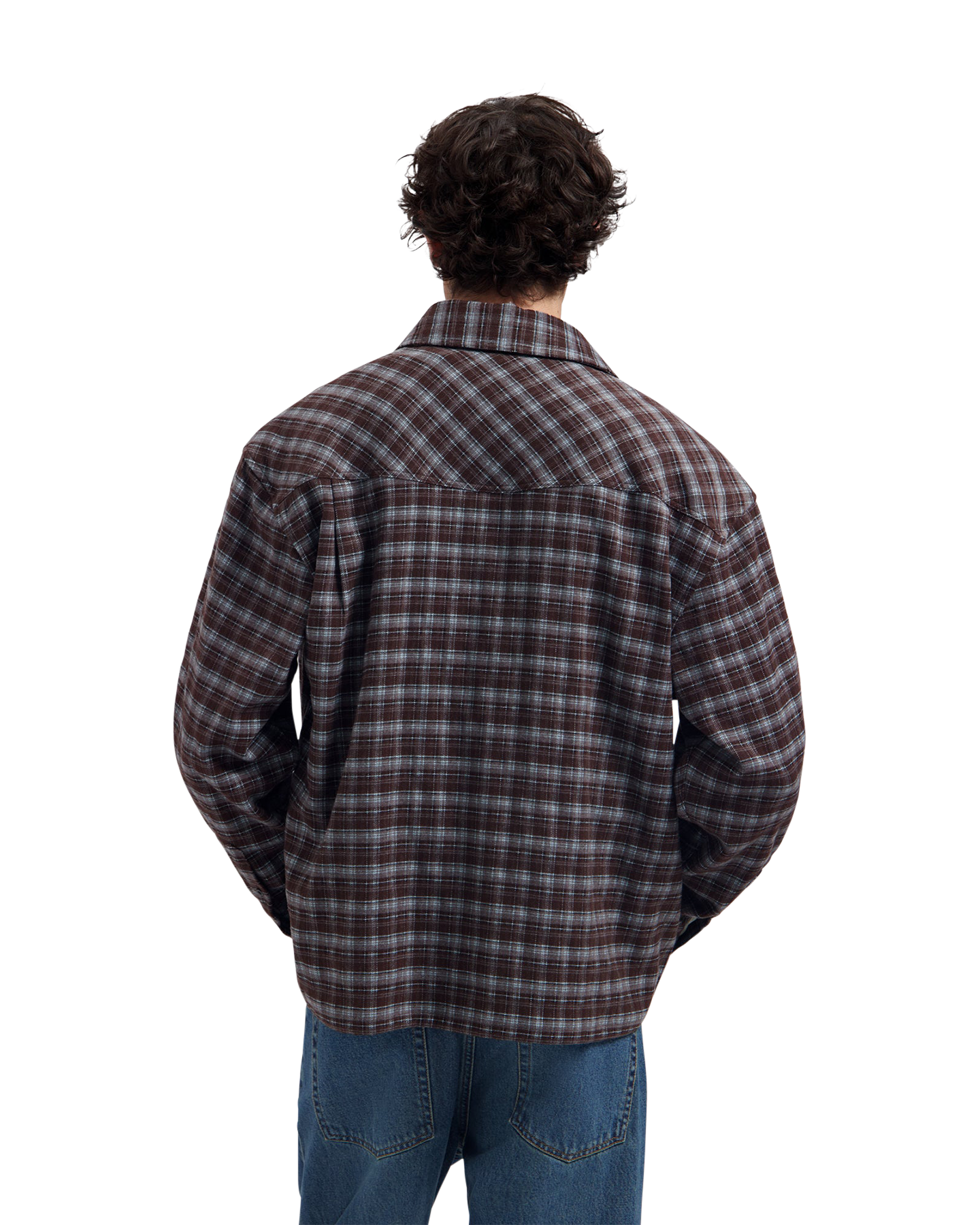 OLAF Flannel Boxy Shirt DONKERBRUIN 4