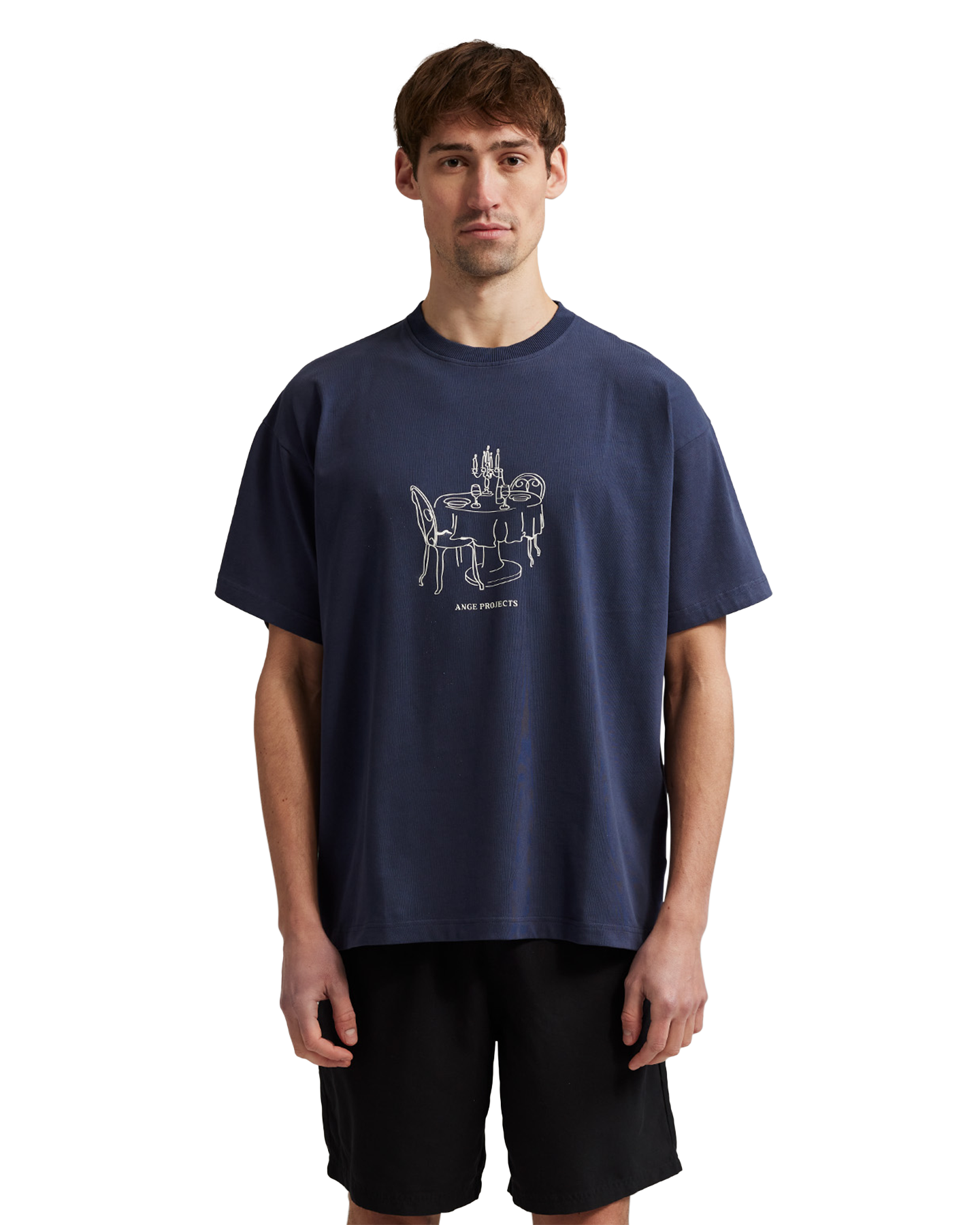 Ange Projects Bistro T Shirt DONKERBLAUW 3