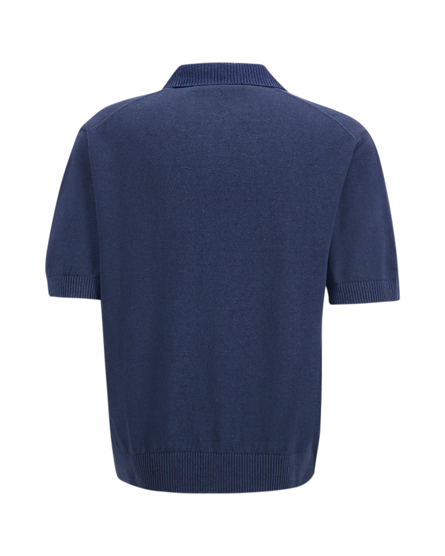 OLAF Linen Knitted Ss Polo DONKERBLAUW 2