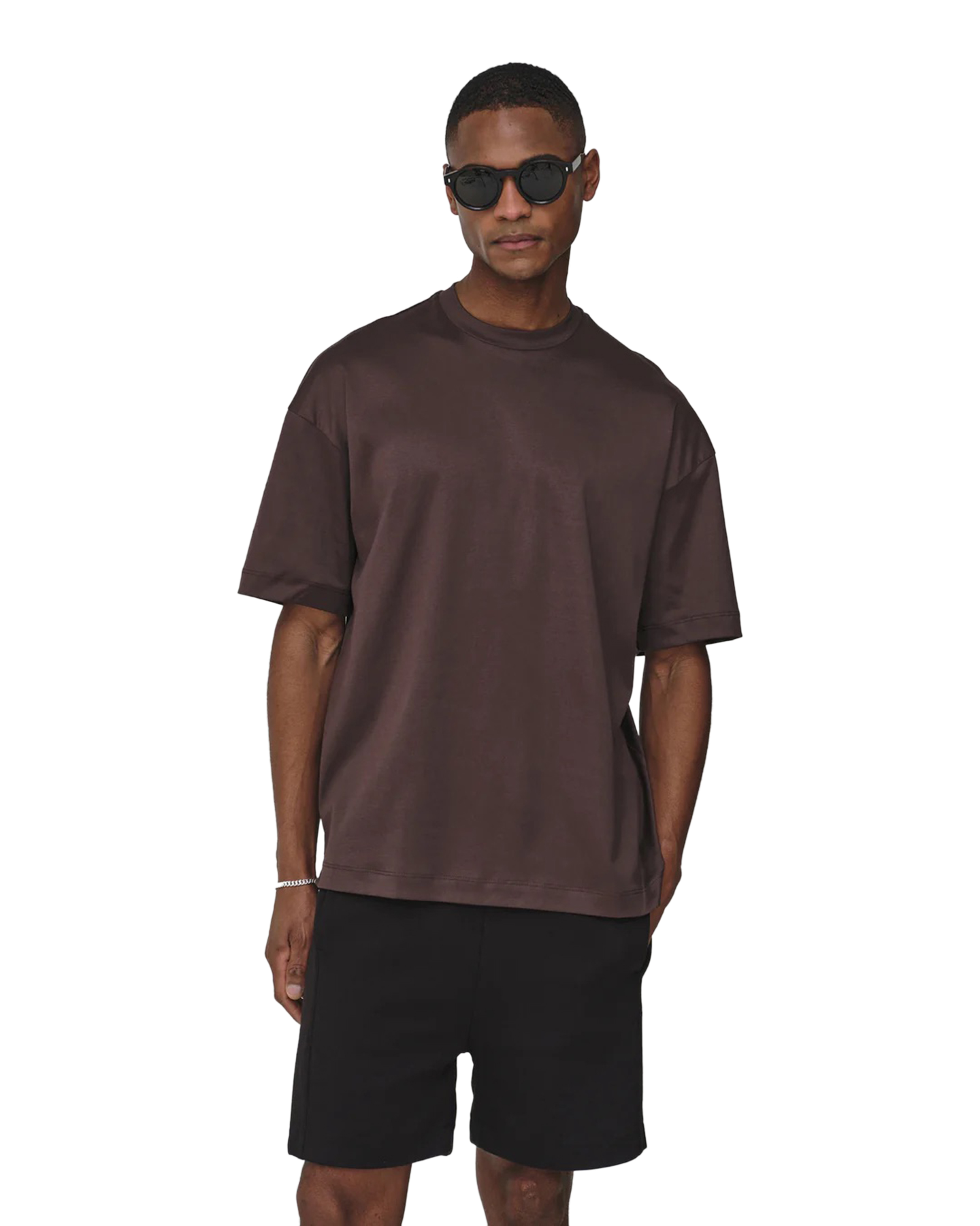 Valenza Interlock Supima Oversized T-Shirt DONKERBRUIN 3