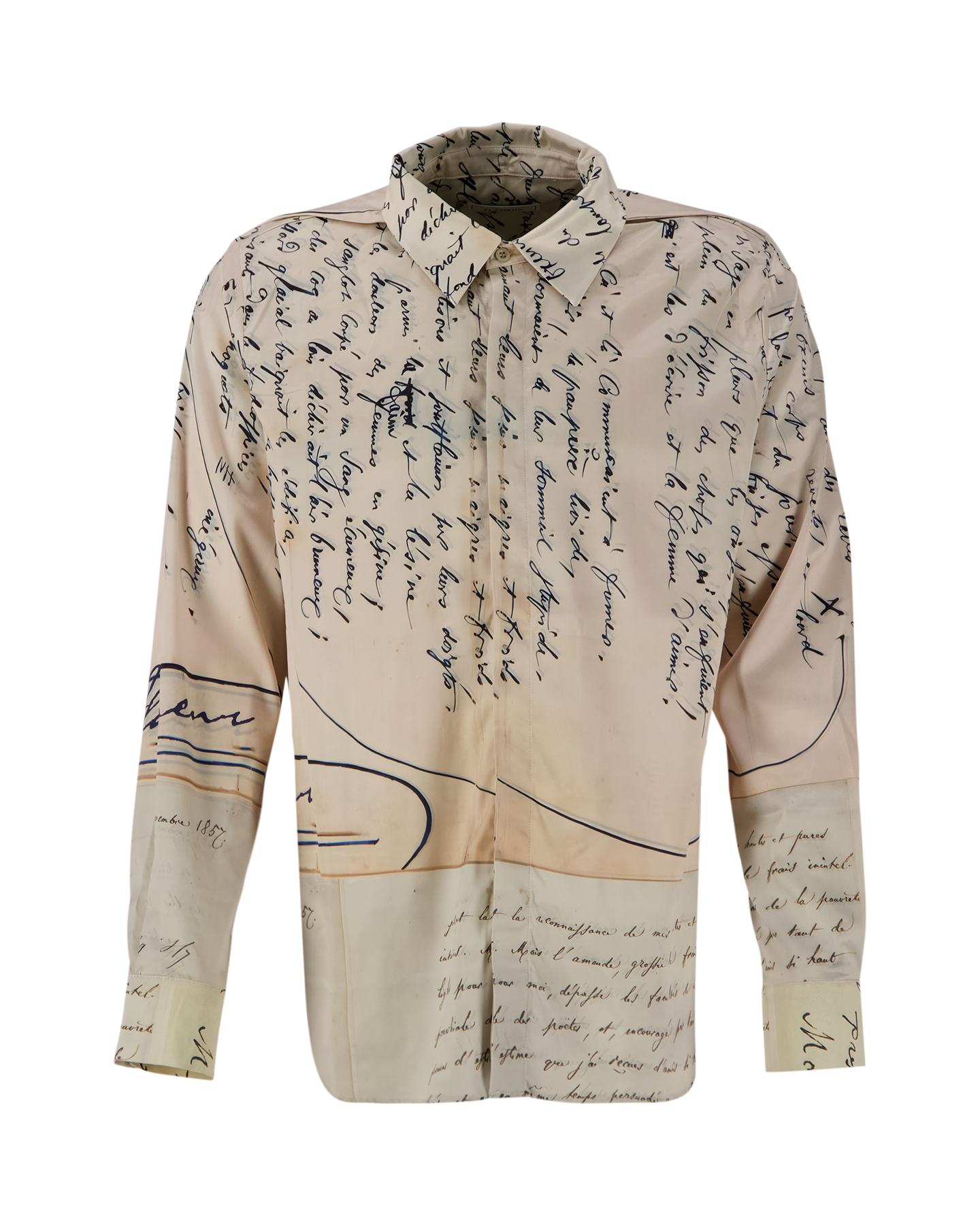 Flaneur Letter Viscose Shirt BEIGE 2