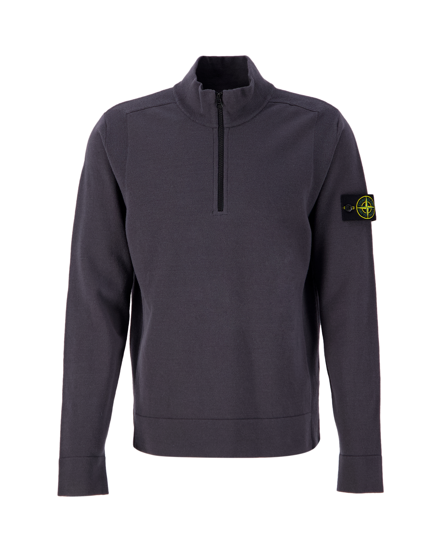 Stone Island 521A1 Stretch Wool Half Zipped Knit GRIJS 1