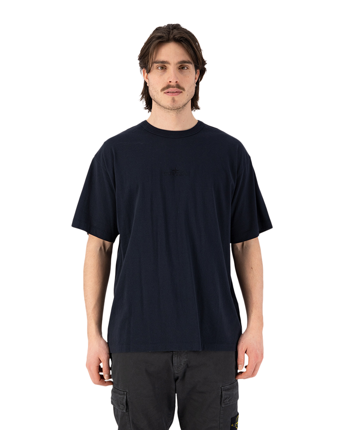 Stone Island 20457 Organic Cotton Garment Dyed 'Fissato' Effect T-Shirt NAVY 4