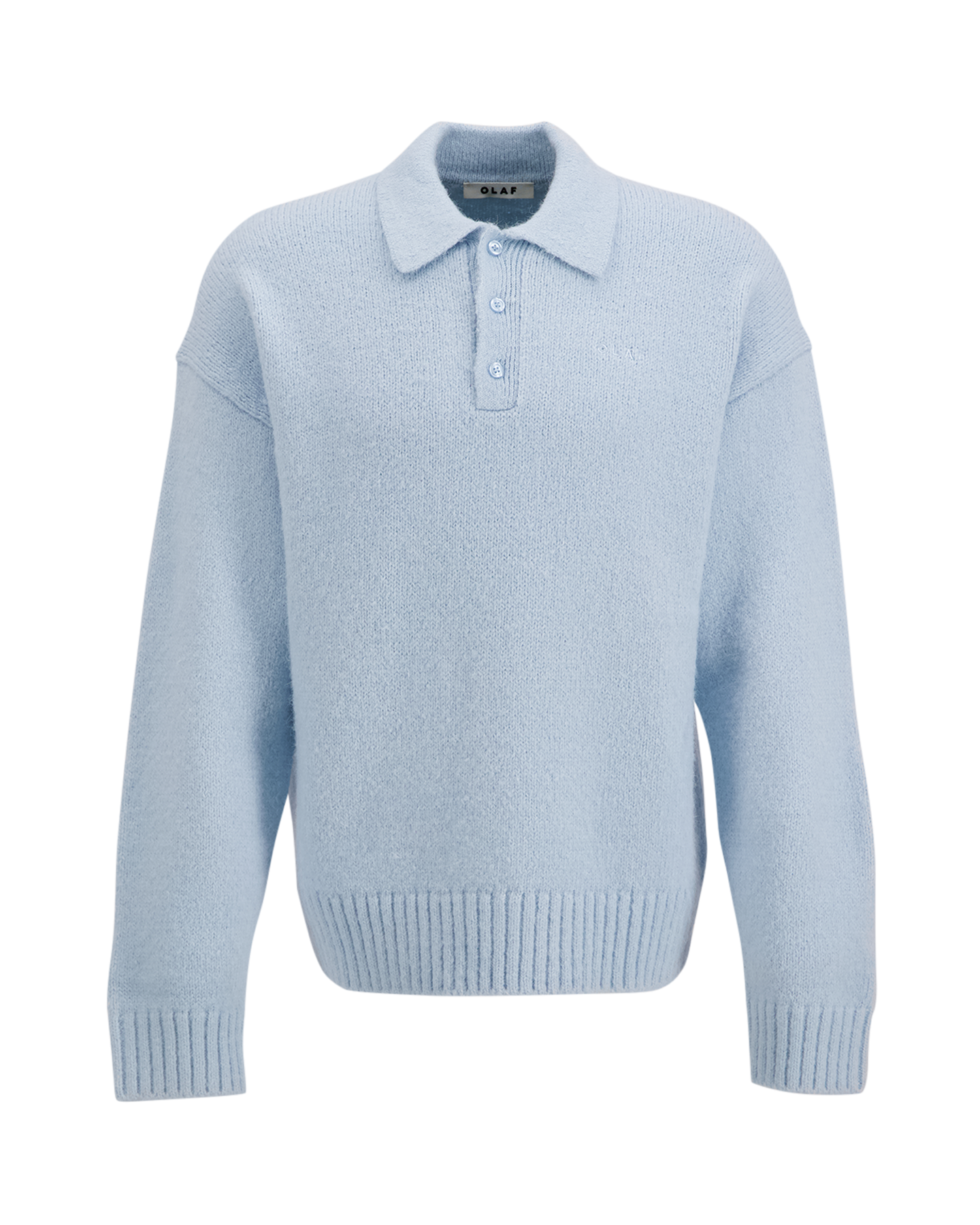 OLAF Oversized Knitted Polo BLAUW 1
