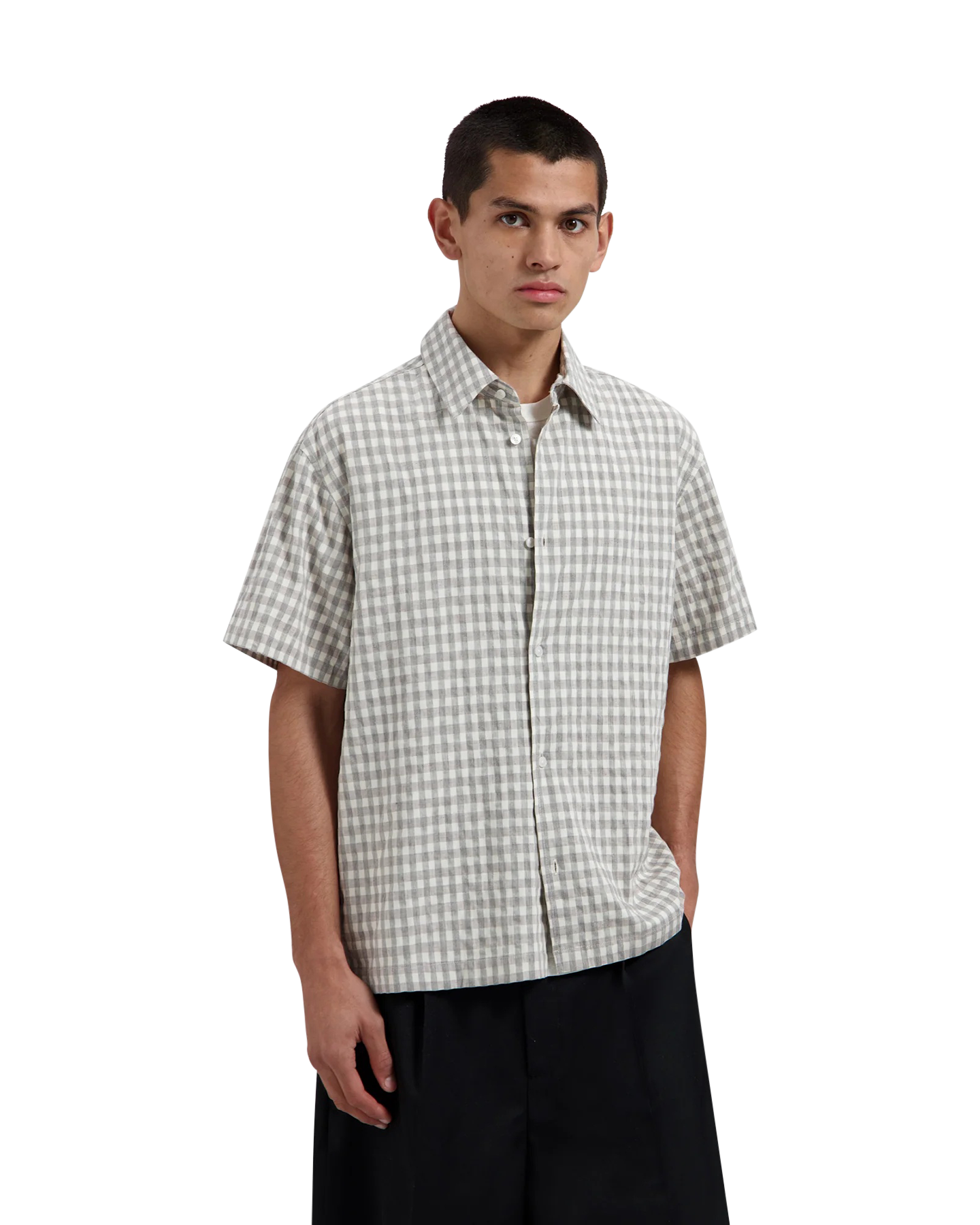 OLAF Check Boxy Ss Shirts GRIJS 3