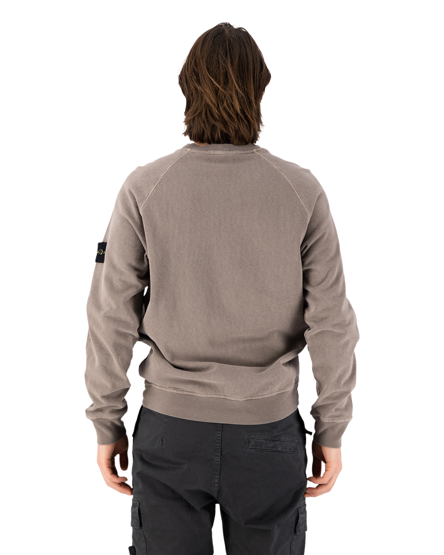 Stone Island 66060 Malfile Fleece Garment Dyed 'Old' Effect Crewneck Sweatshirt GRIJS 5