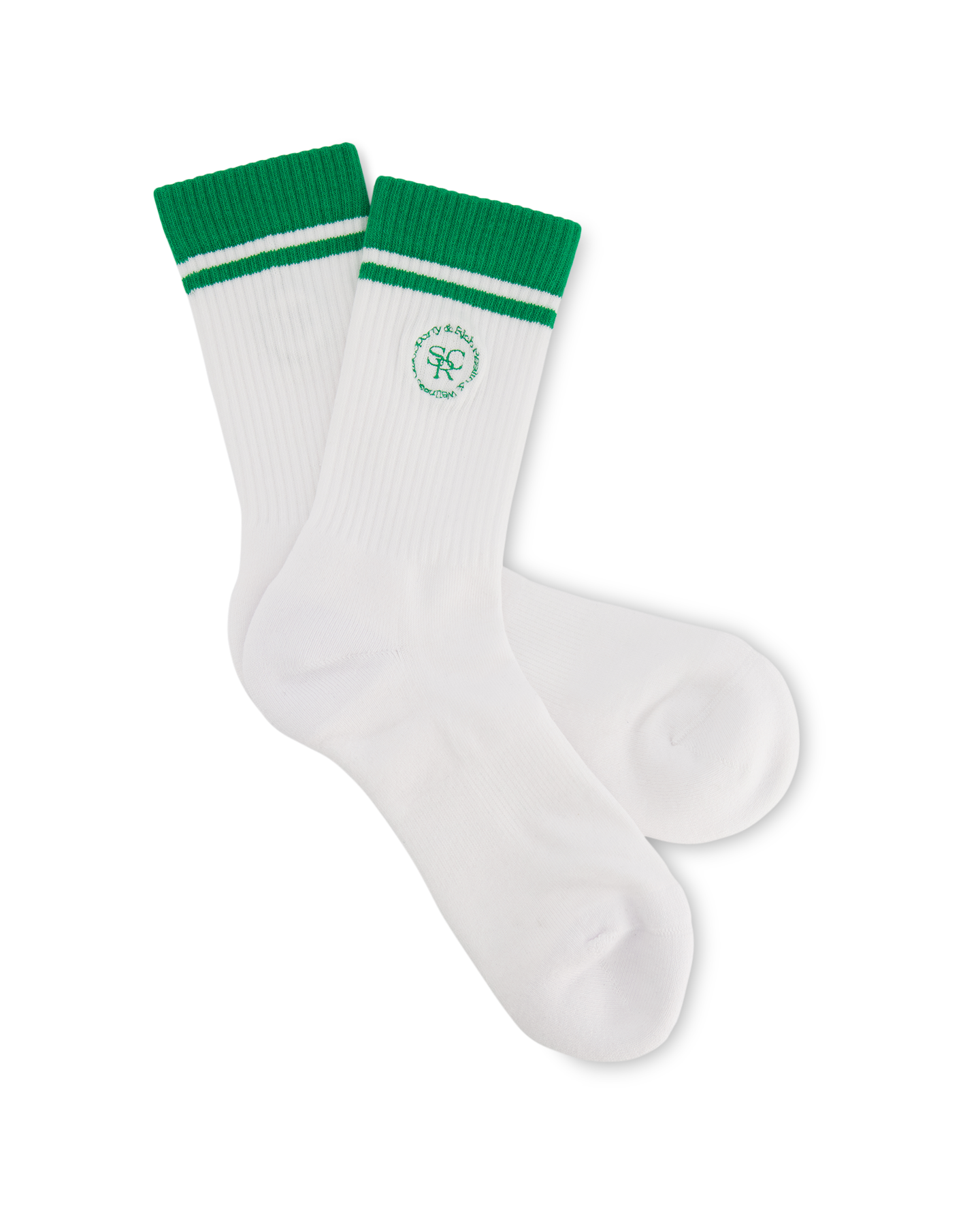 Sporty & Rich Srhwc Embroidered Socks White/Verde WIT 2