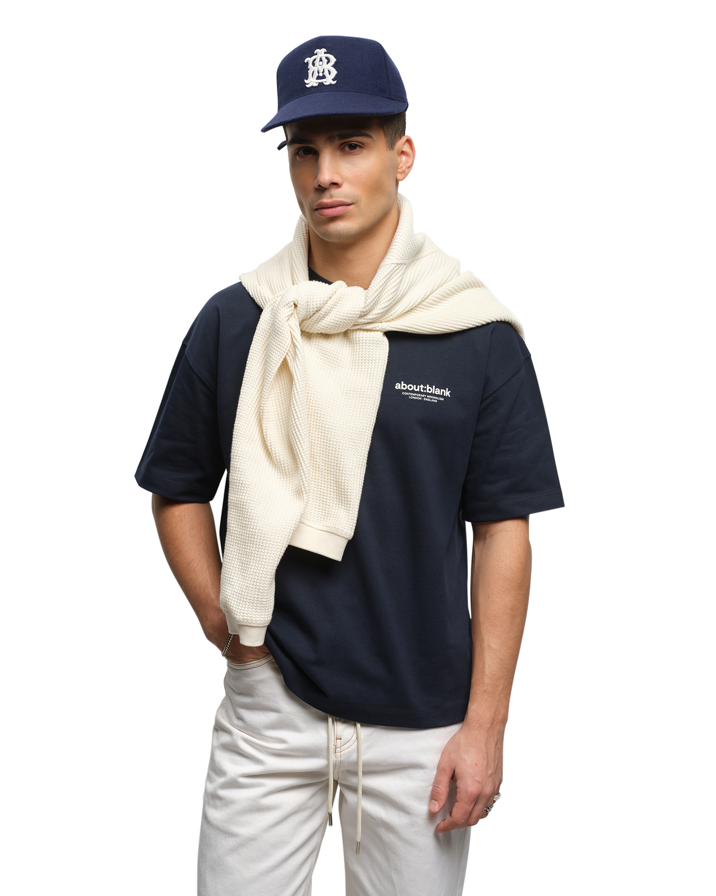 about:blank Emblem T Shirt DONKERBLAUW 4