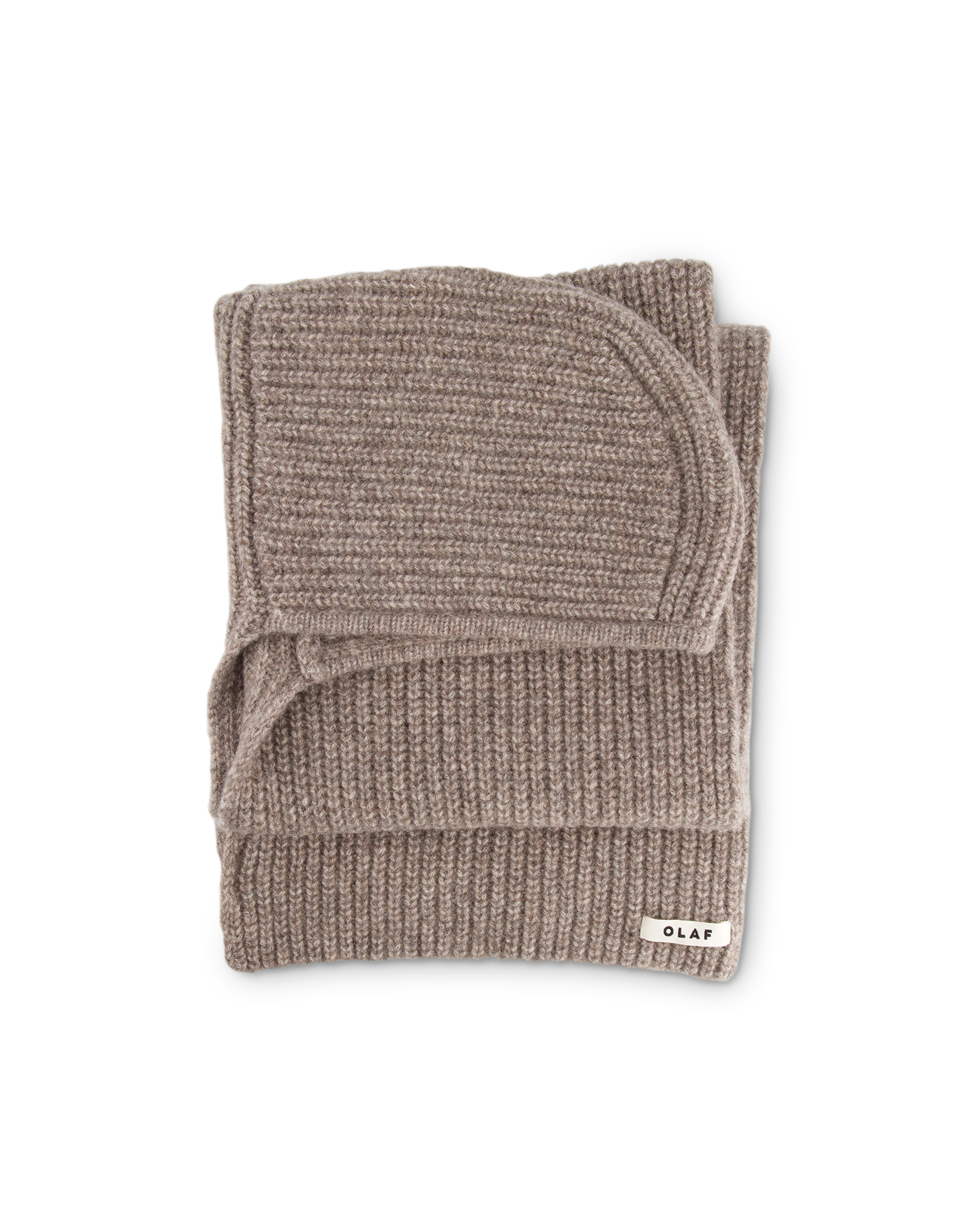 OLAF Wool Hooded Scarf BRUIN 1