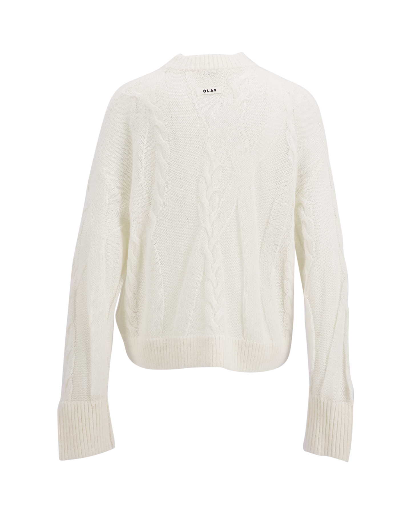OLAF Cable Knitted Crewneck WIT 2