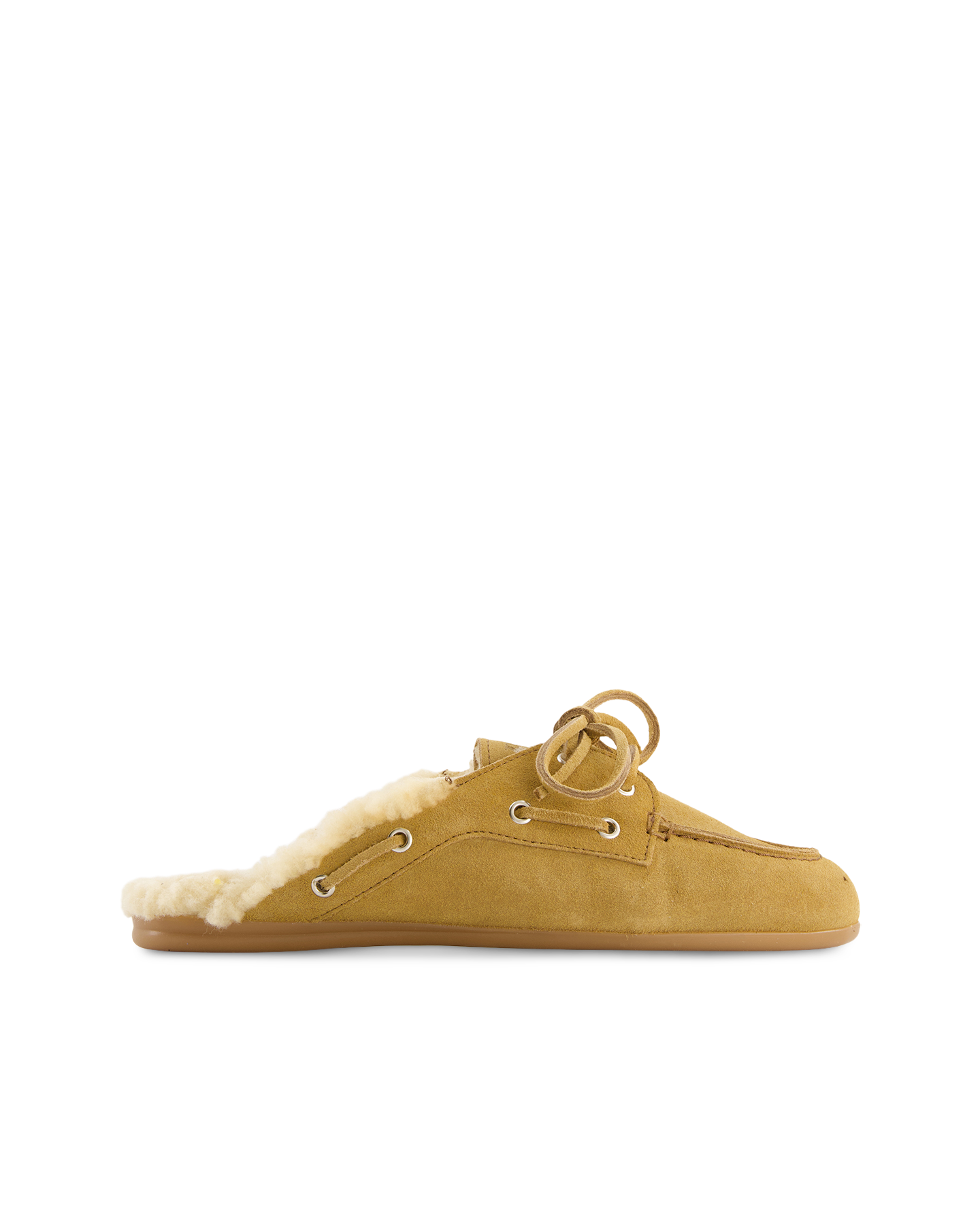 Posa Boat Loafer Mule Fur Brushed - Suede BRUIN 1