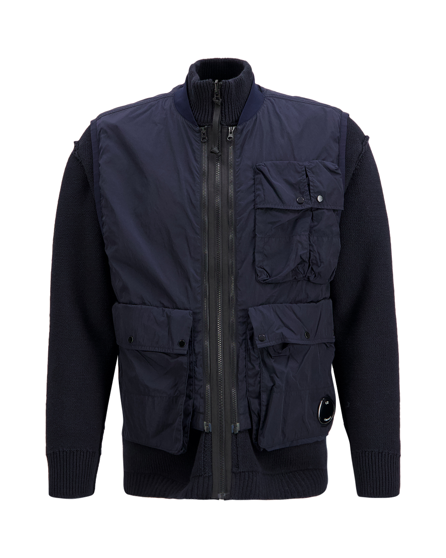 C.P. Company Gebreid Vest Met Rits Van Katoenmix DONKERBLAUW 1