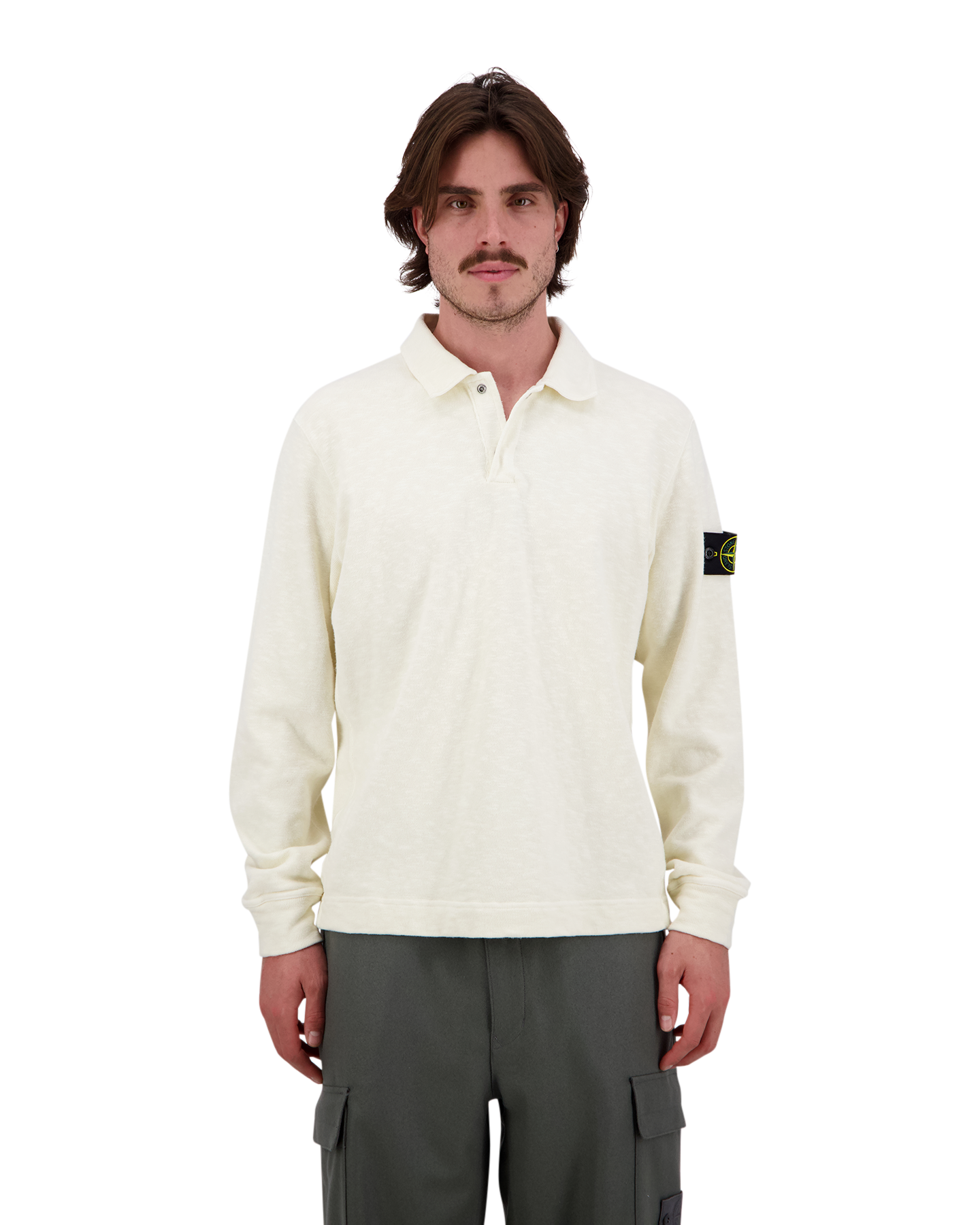 Stone Island S0238 Polo Lange Mouw CREME 5