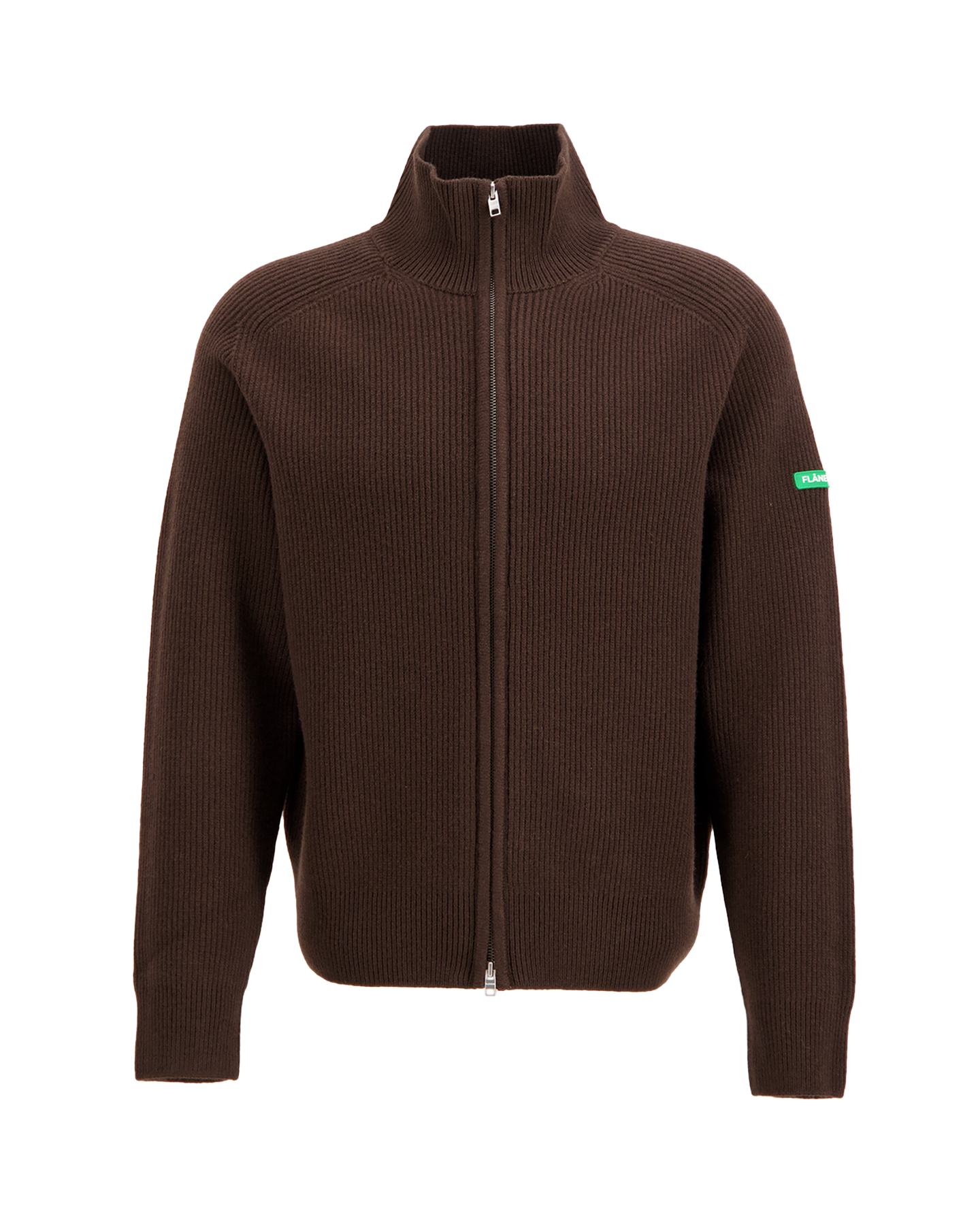 Flaneur Badge Knit Cardigan BRUIN 1