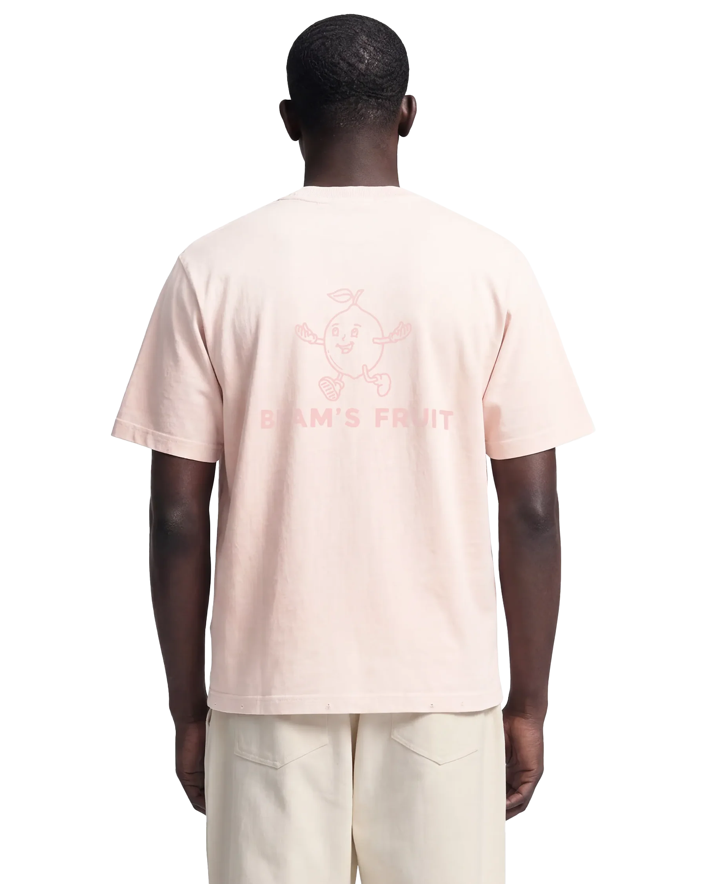 Brams Fruit Distressed Big Lemon Outline T-shirt ROSE 3