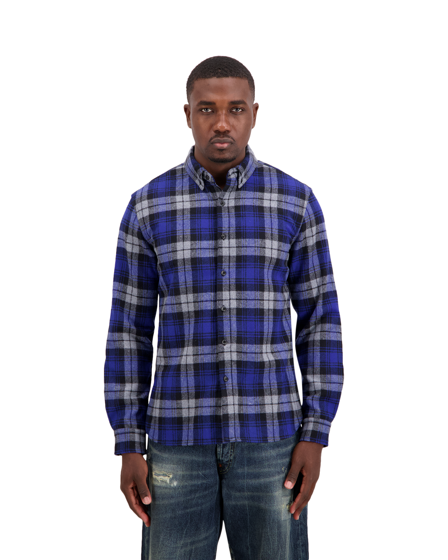 Denham Joe Shirt Chk BLAUW 3