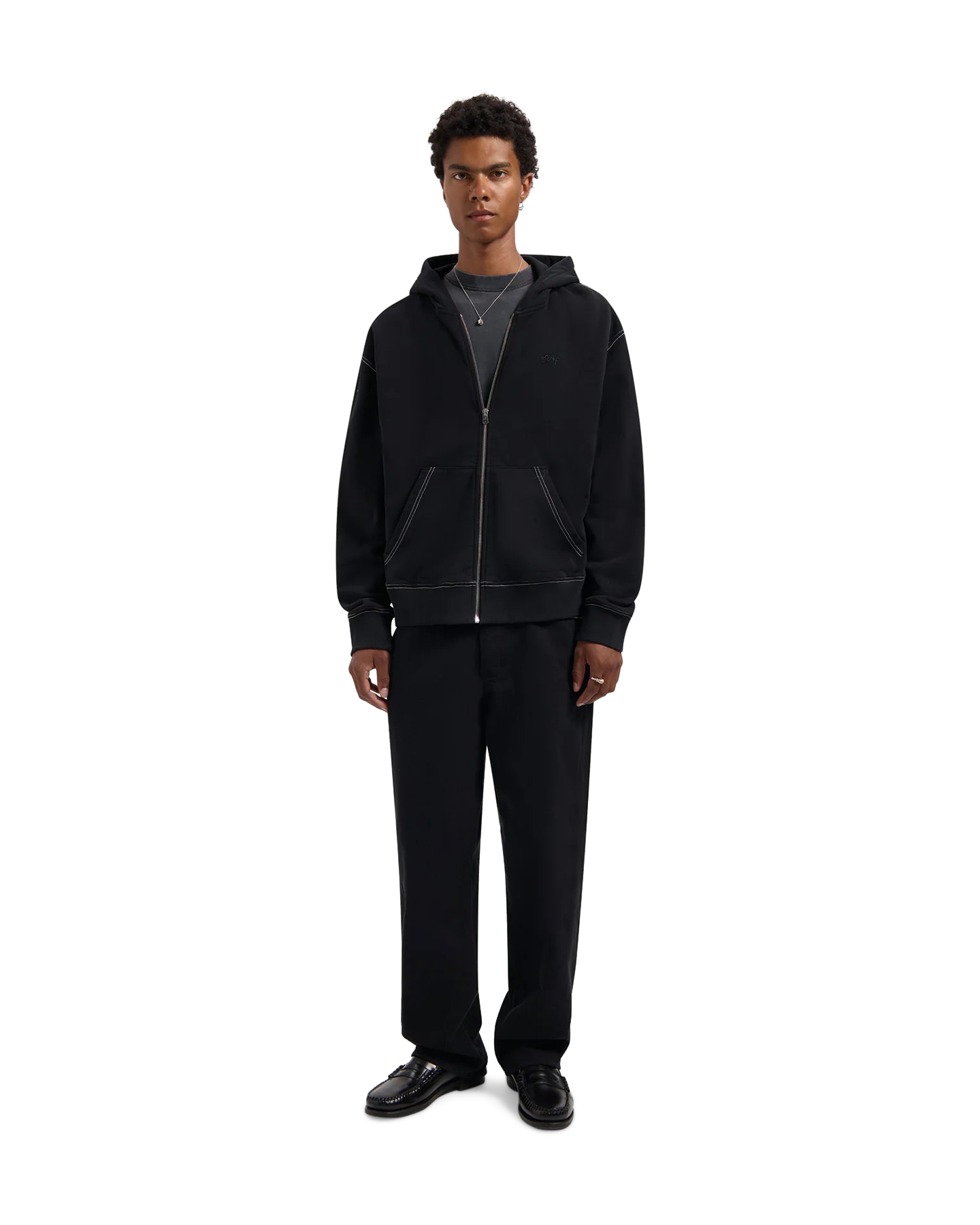 OLAF Contrast Signature Zip Hoodie ZWART 5
