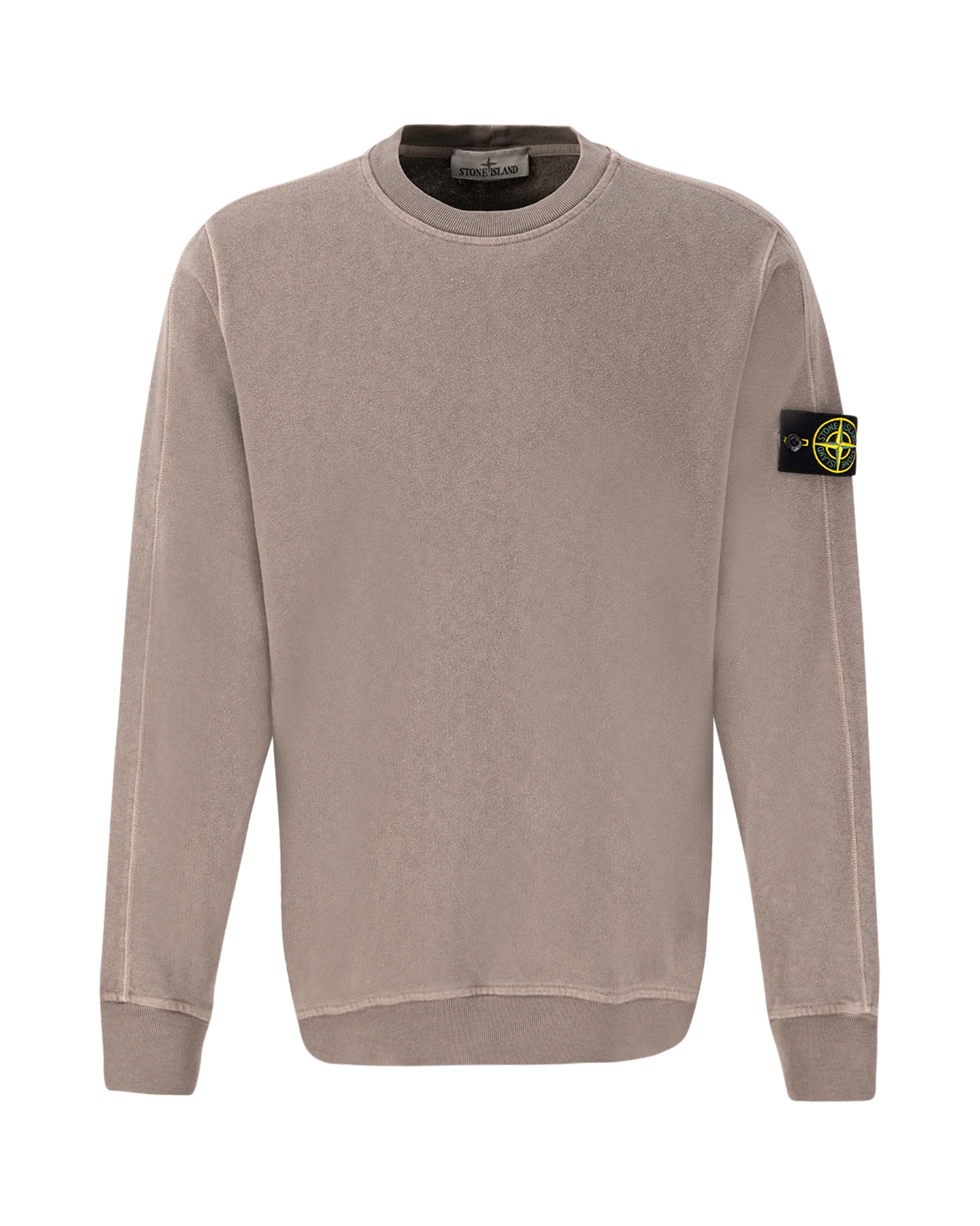 Stone Island 66060 Malfile Fleece Garment Dyed 'Old' Effect Crewneck Sweatshirt GRIJS 1