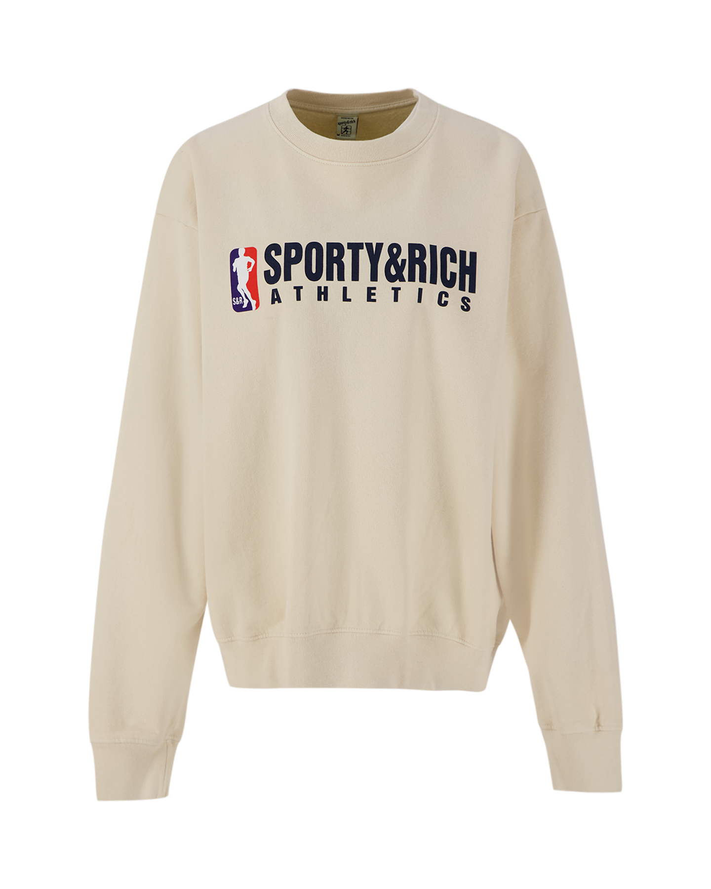 Sporty & Rich Team Logo Crewneck Cream/Navy/Team Red CREAM 1