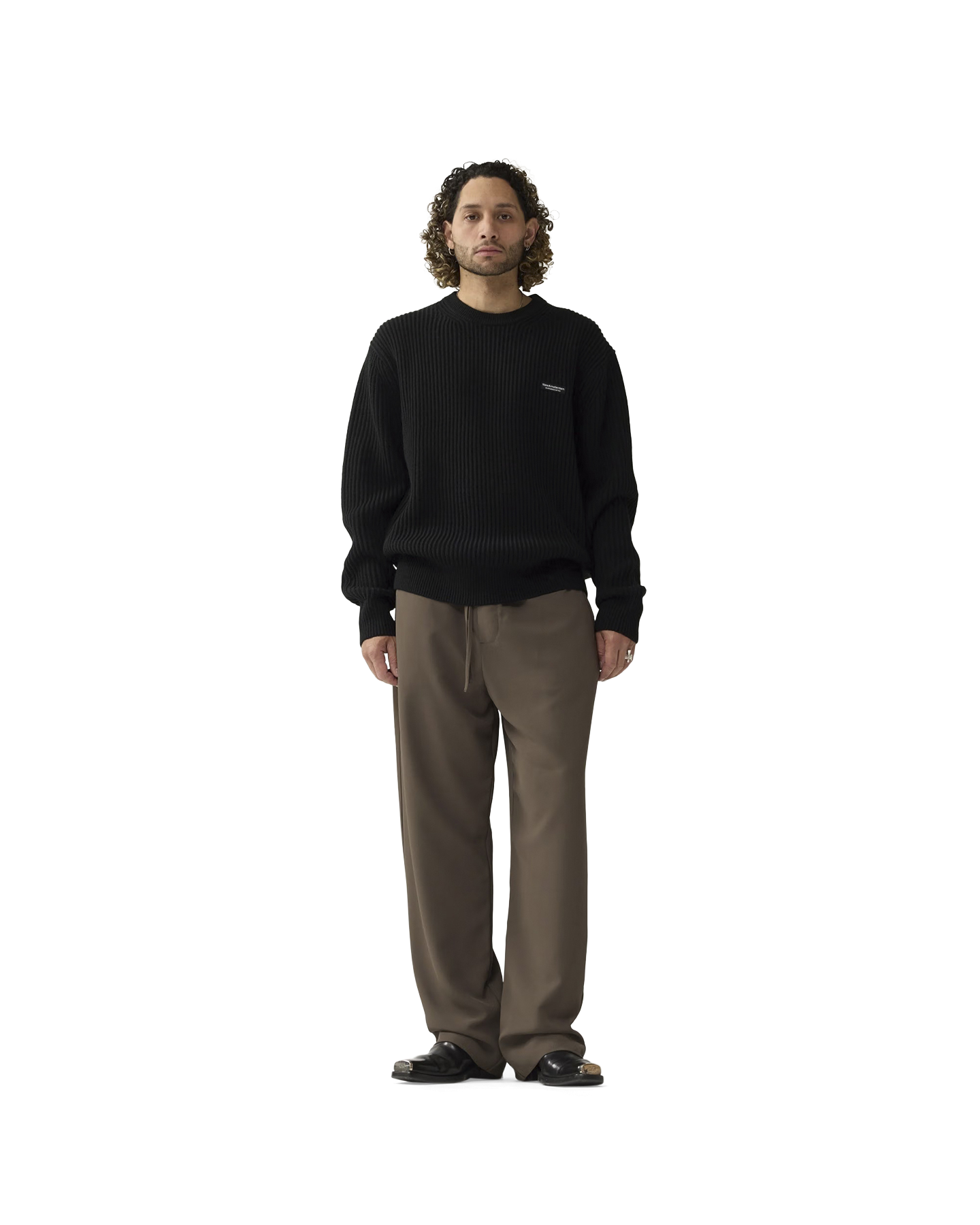 New Amsterdam Surf Association Knitted Crewneck ZWART 4