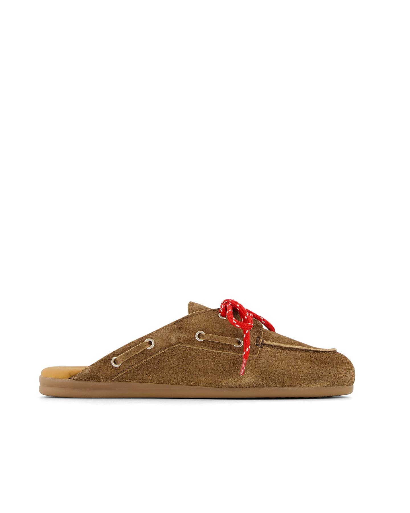 Posa Boat Loafer Mule - Suede DONKERBRUIN 1