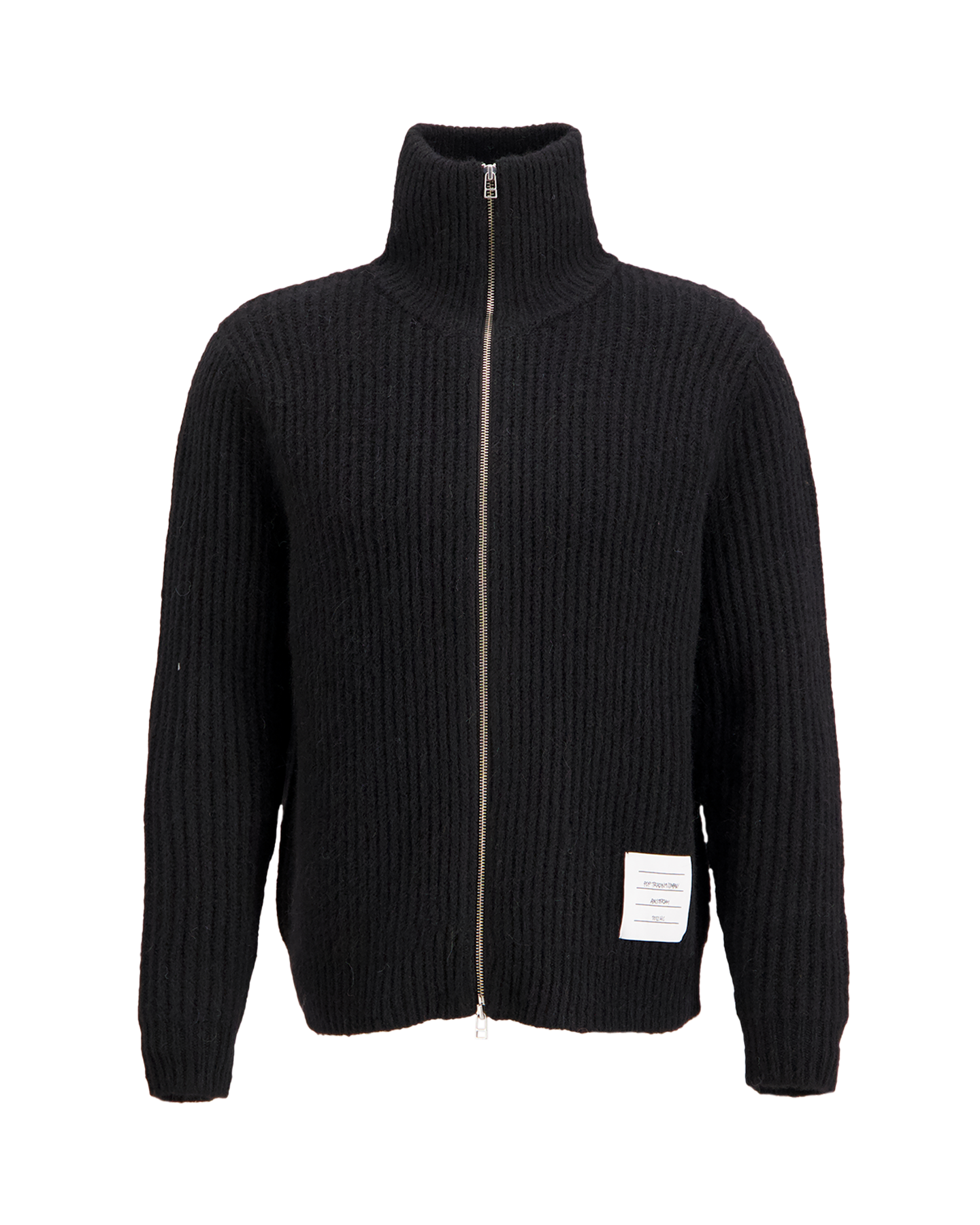 POP Trading Company Knitted Full Zip ZWART 1