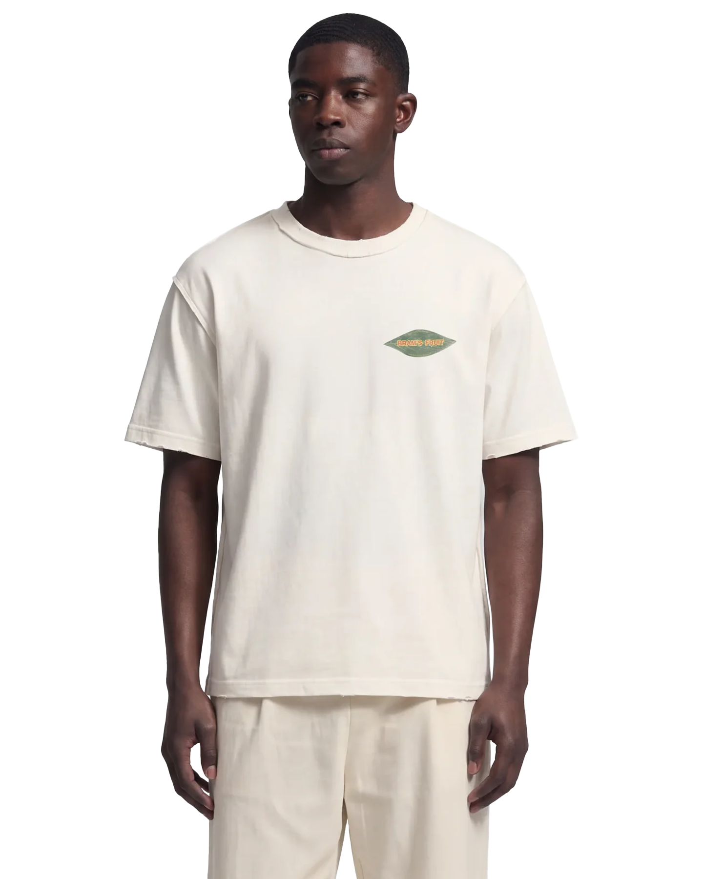 Brams Fruit Distressed Leaf T-shirt WIT 4