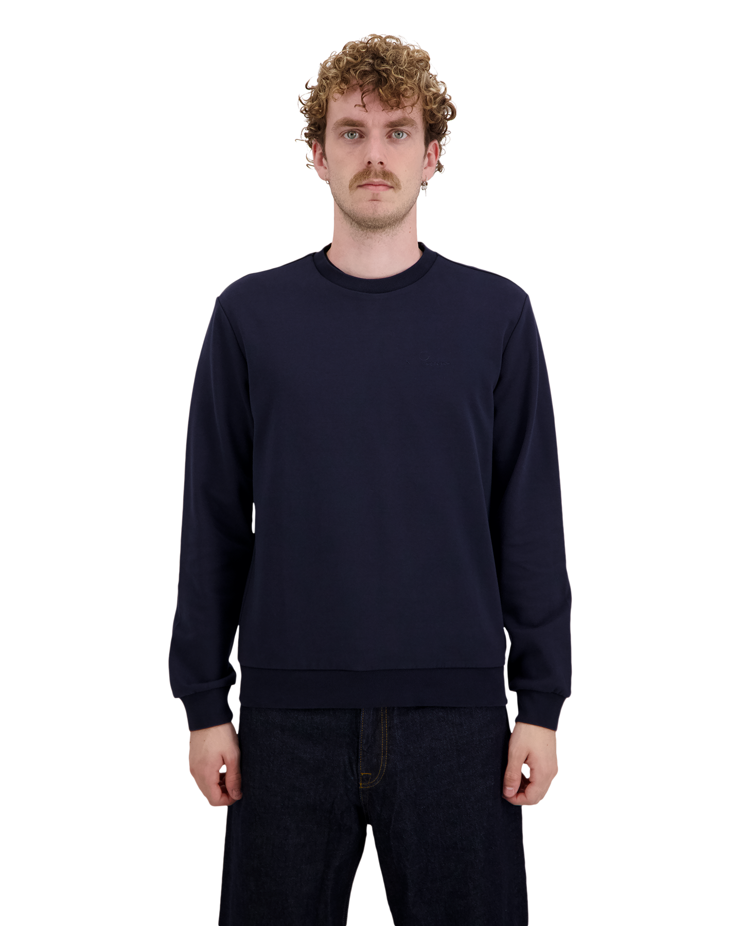 Woolrich Logo Interlock Crewneck BLAUW 4