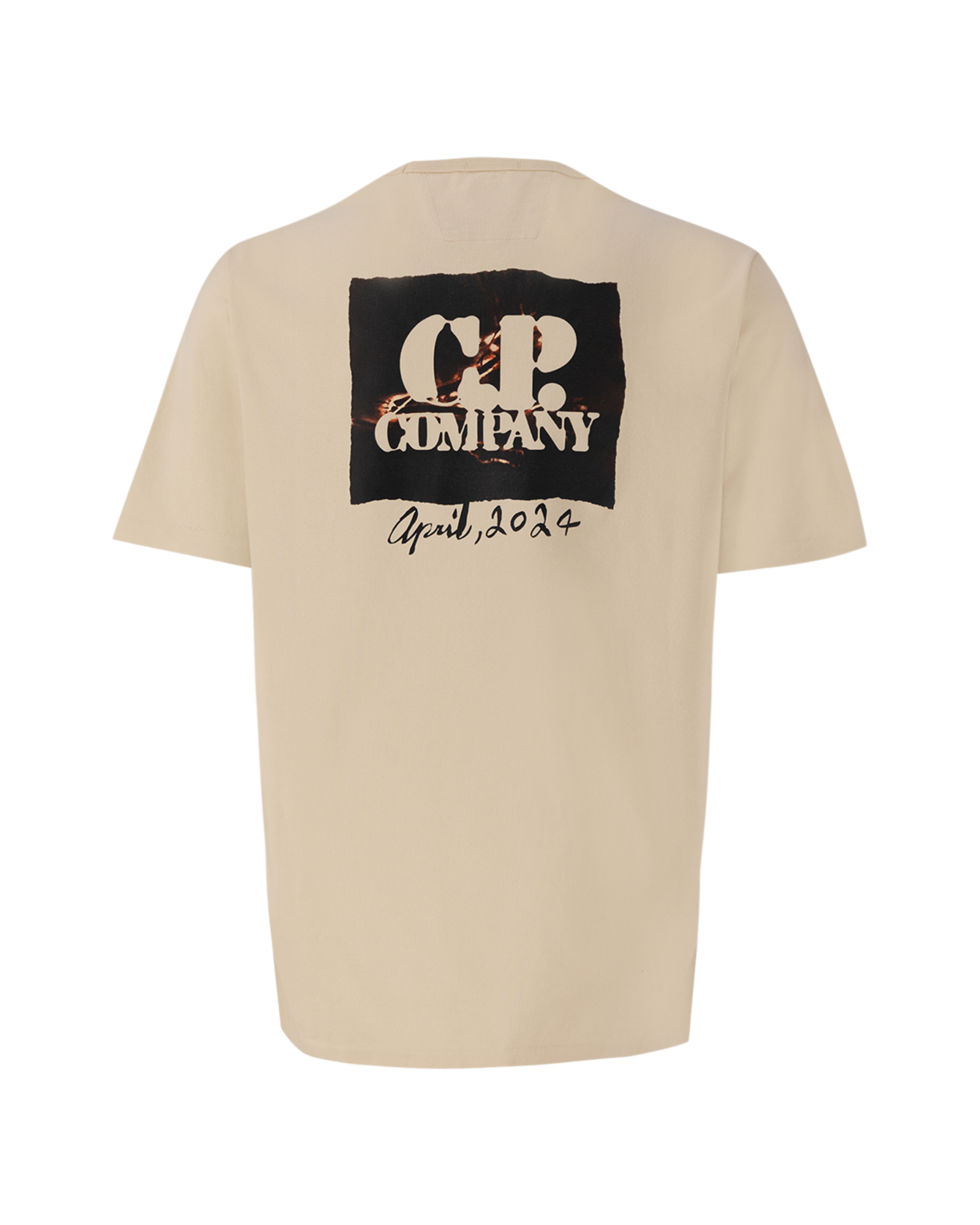 C.P. Company 30/2 Mercerized Jersey Twisted Graphic T-Shirt CREME 2