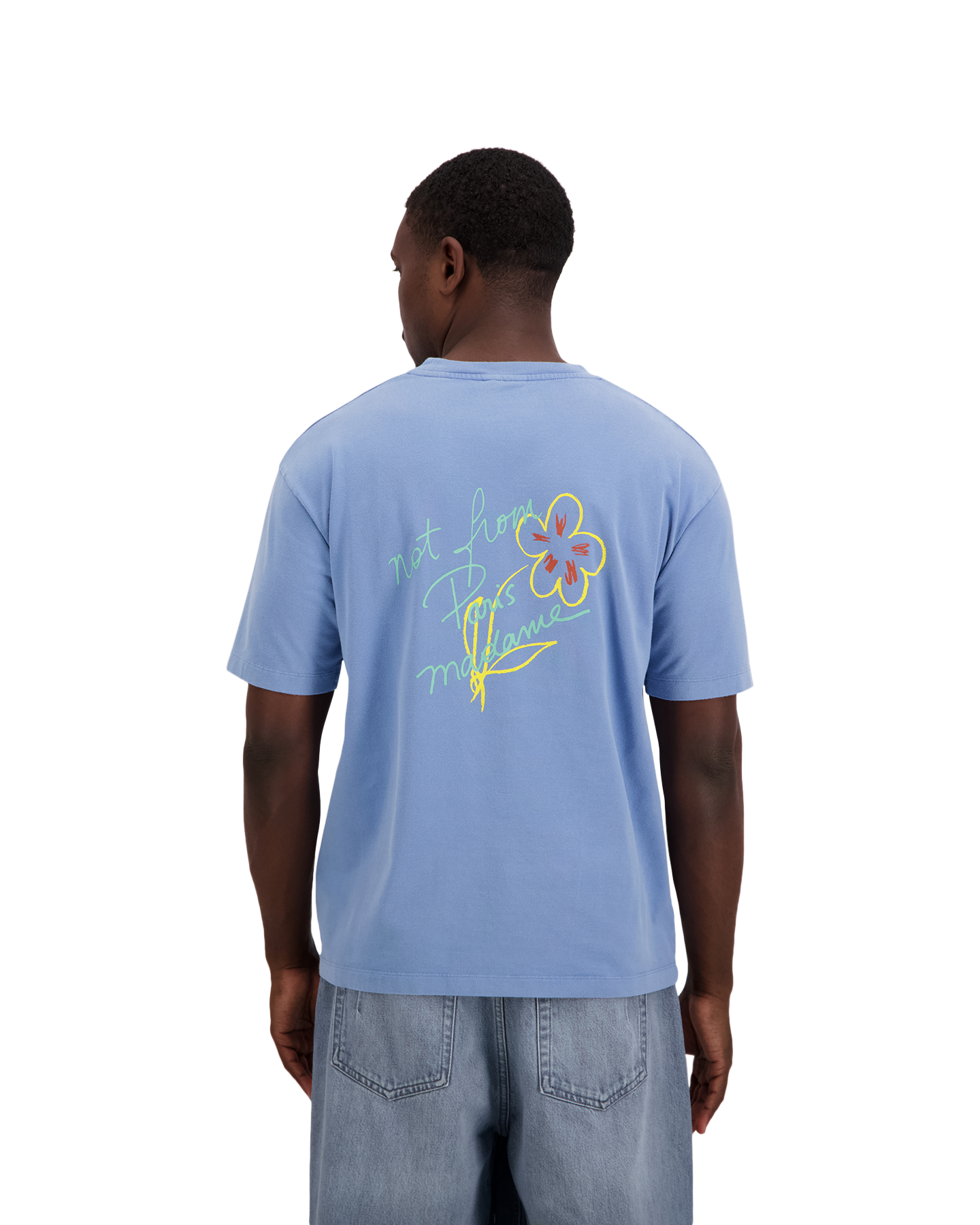 Drole de Monsieur Esquisse Slogan T-shirt LICHTBLAUW 3